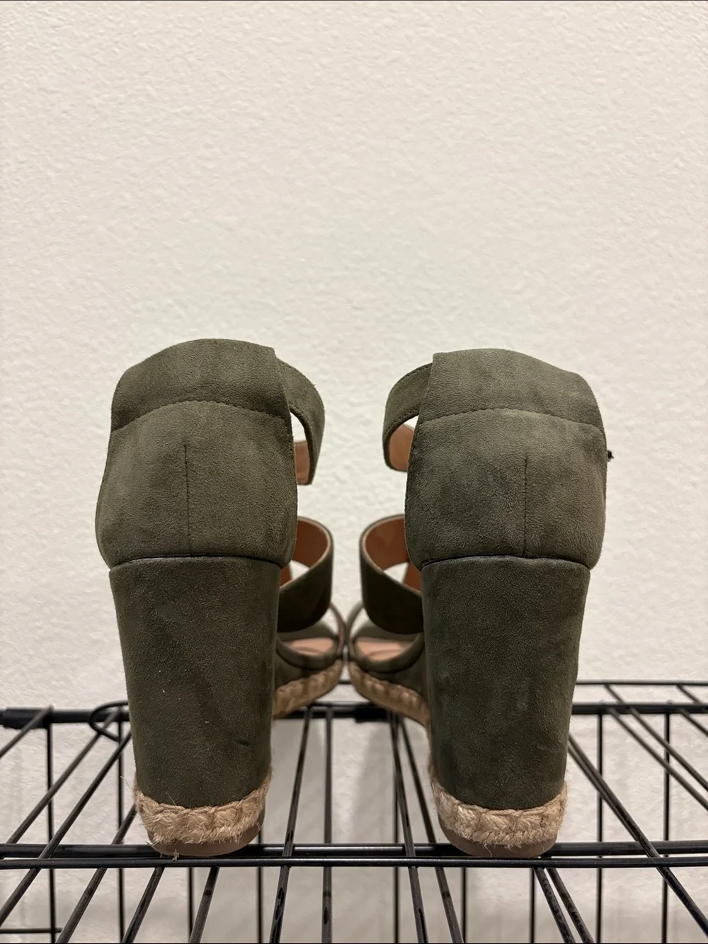 Merona Olive Suede Espadrille Wedge Sandals